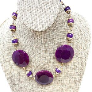 Anita K Amber Purple Agate & Jade  Necklace